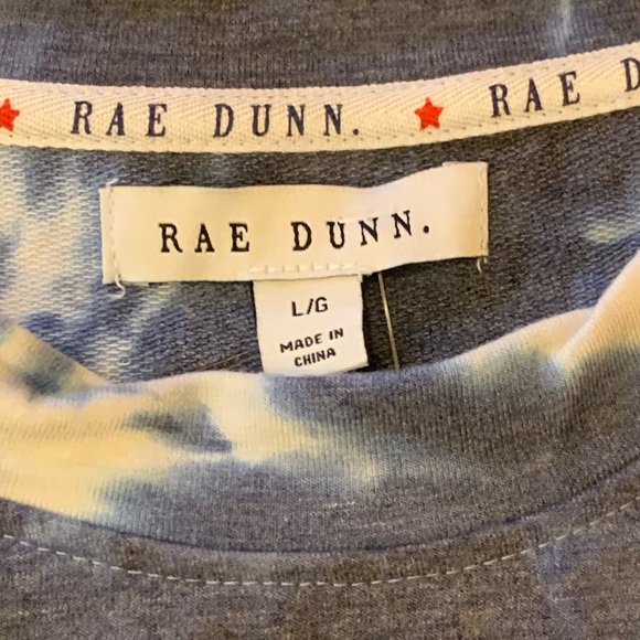 Rae Dunn NWT sweatshirt large Miss Independent Tie Dye navy & white lightweight - Picture 2 of 8